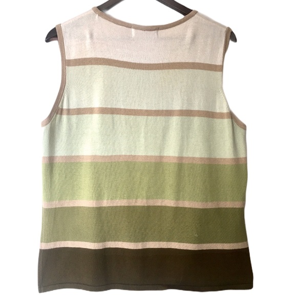 2/$25- Gloria Vanderbilt Sleeveless Ombré Green Knit Top - Picture 3 of 13
